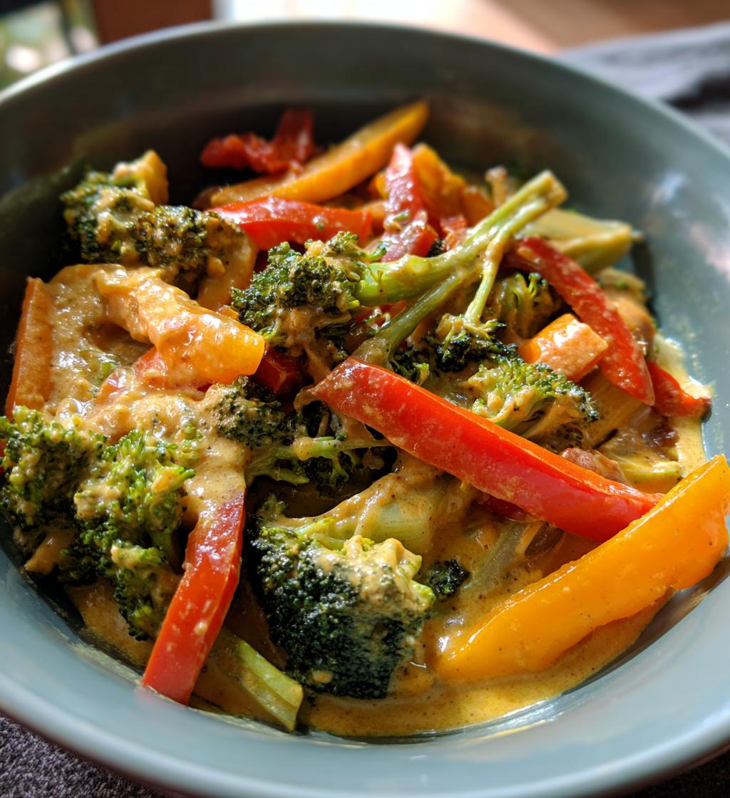 vegetable stir fry with peanut sauce