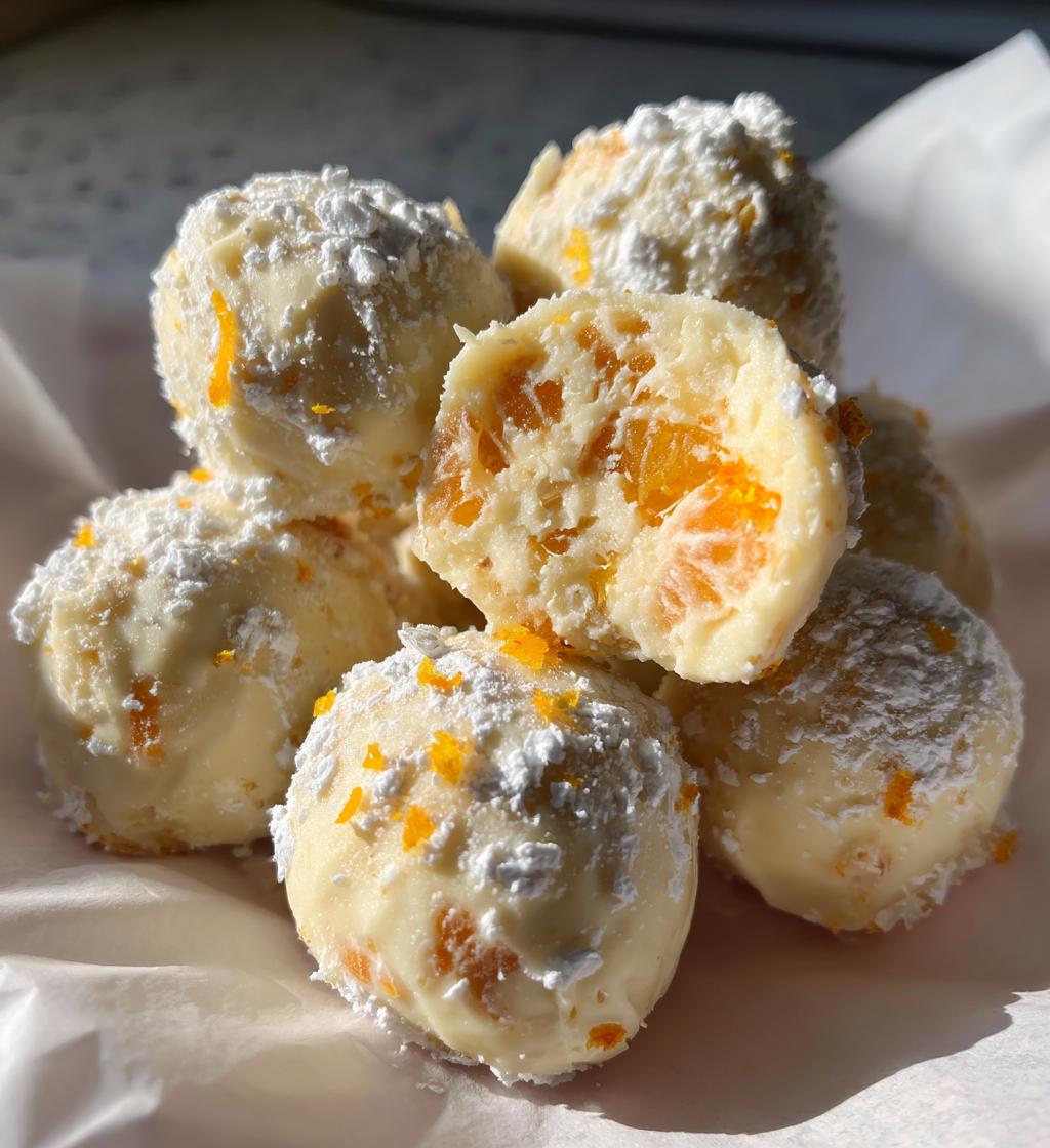 white chocolate orange creamsicle truffles