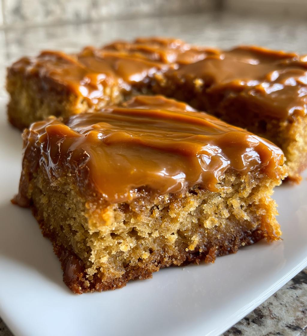 zucchini bars with caramel frosting - detail 1