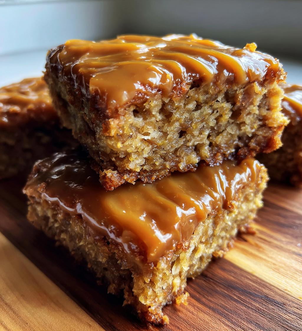 zucchini bars with caramel frosting