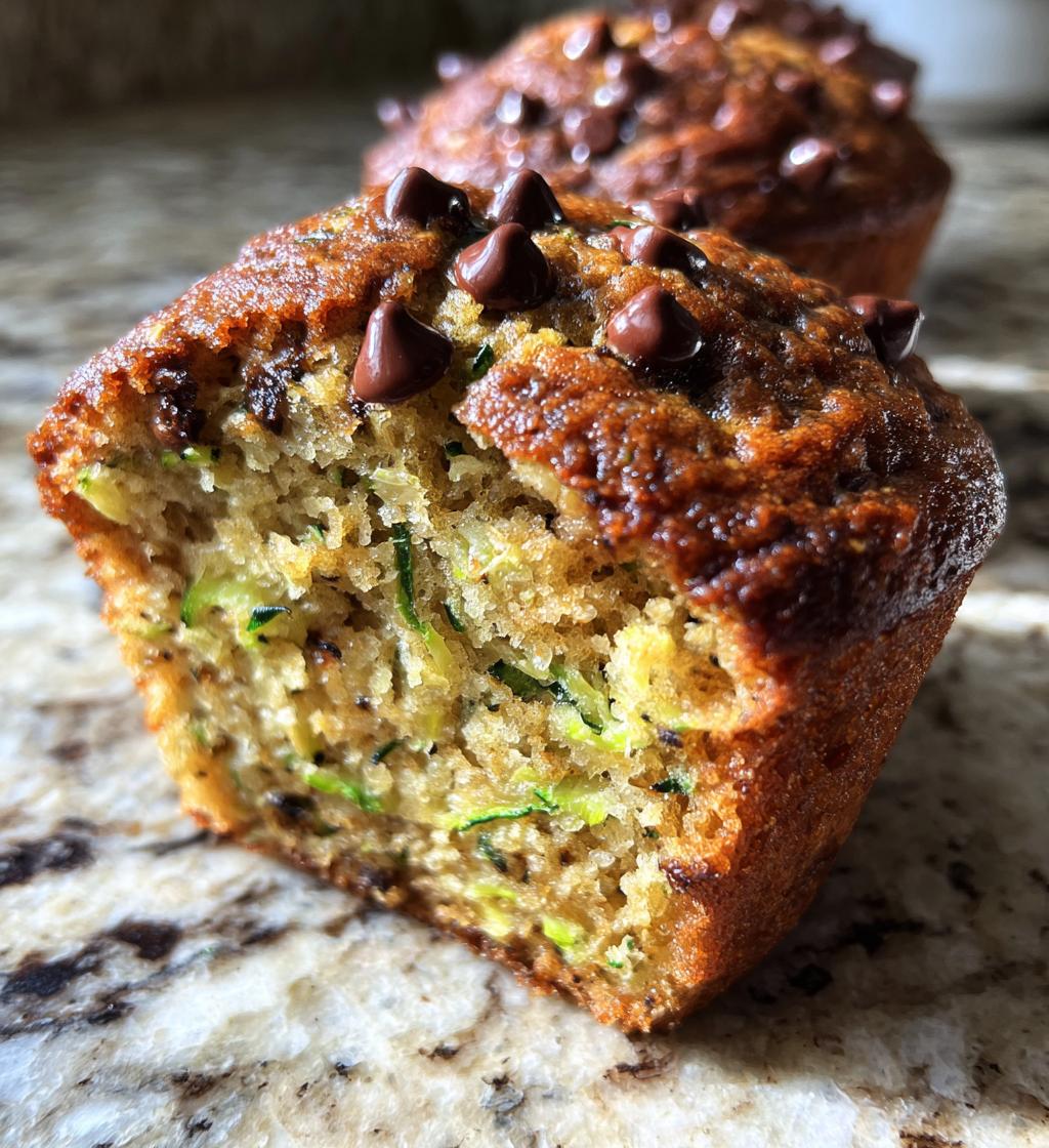 zucchini chocolate chip muffins - detail 1