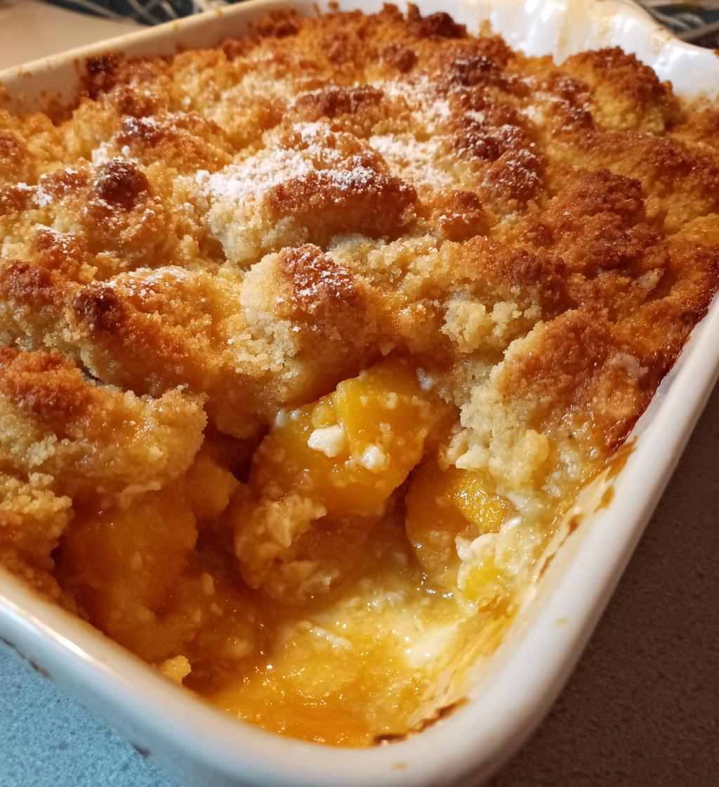 3 ingredient peach cobbler in 5 minutes - detail 1