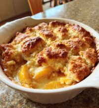 3 ingredient peach cobbler in 5 minutes