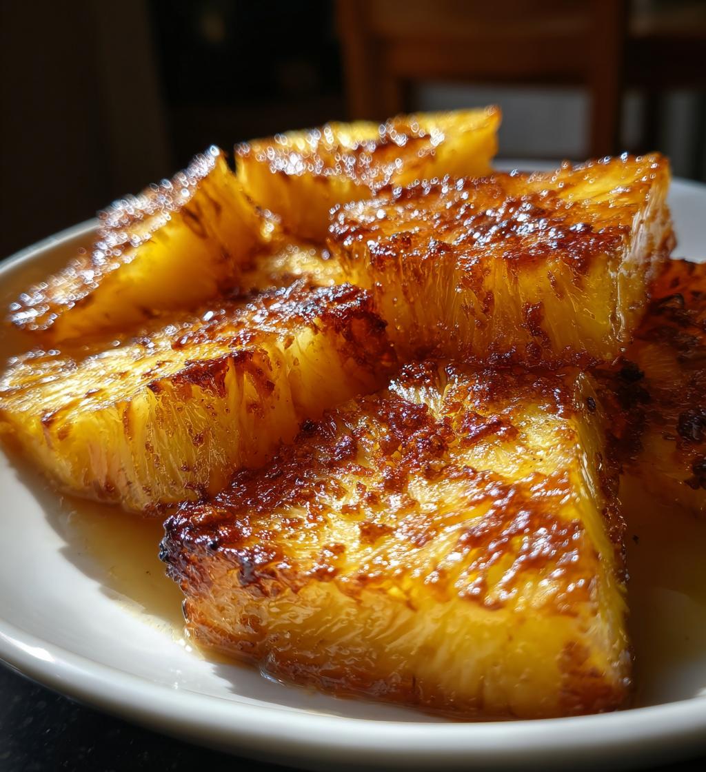 air fryer caramelized pineapple - detail 1