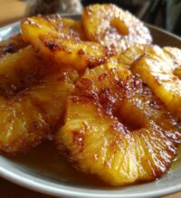 air fryer caramelized pineapple