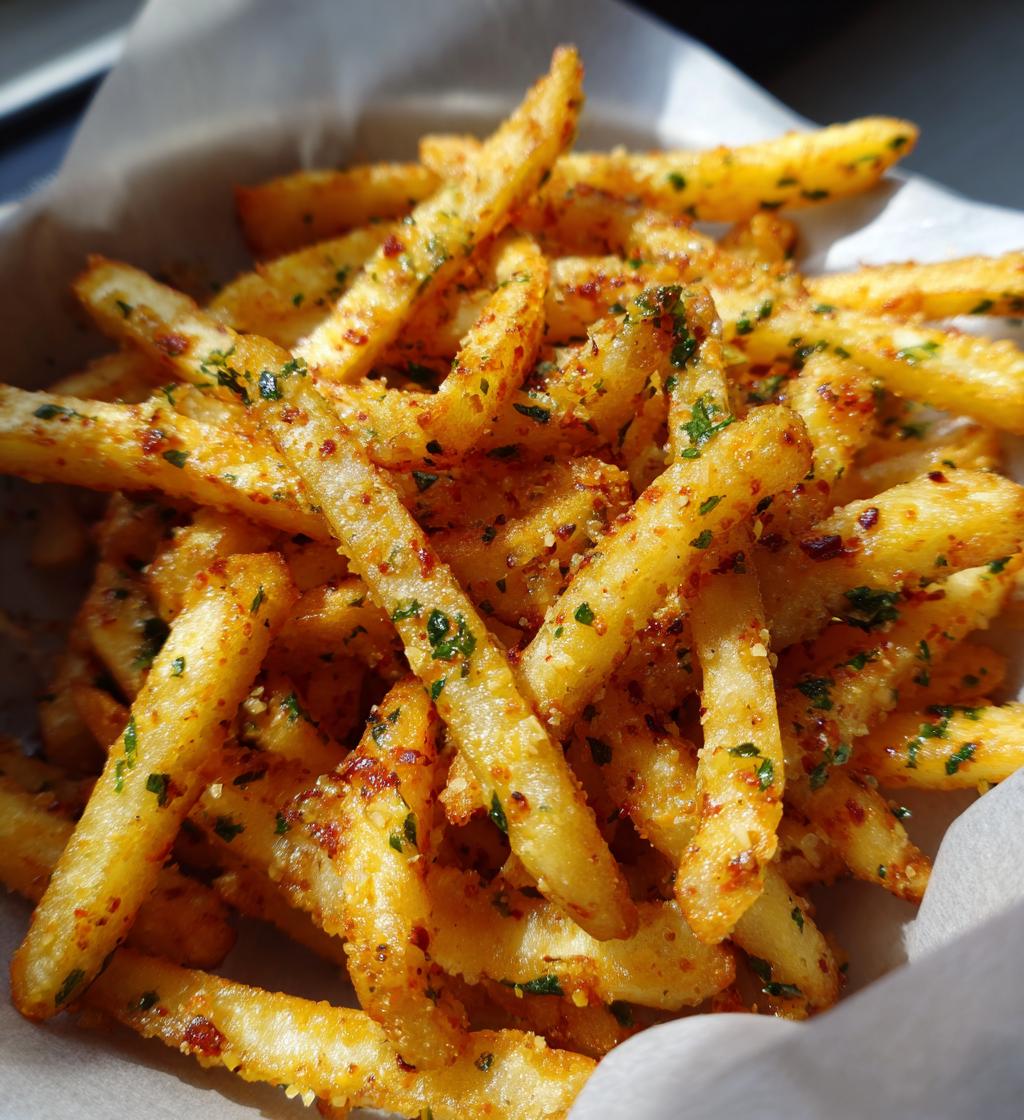 air fryer garlic parmesan fries