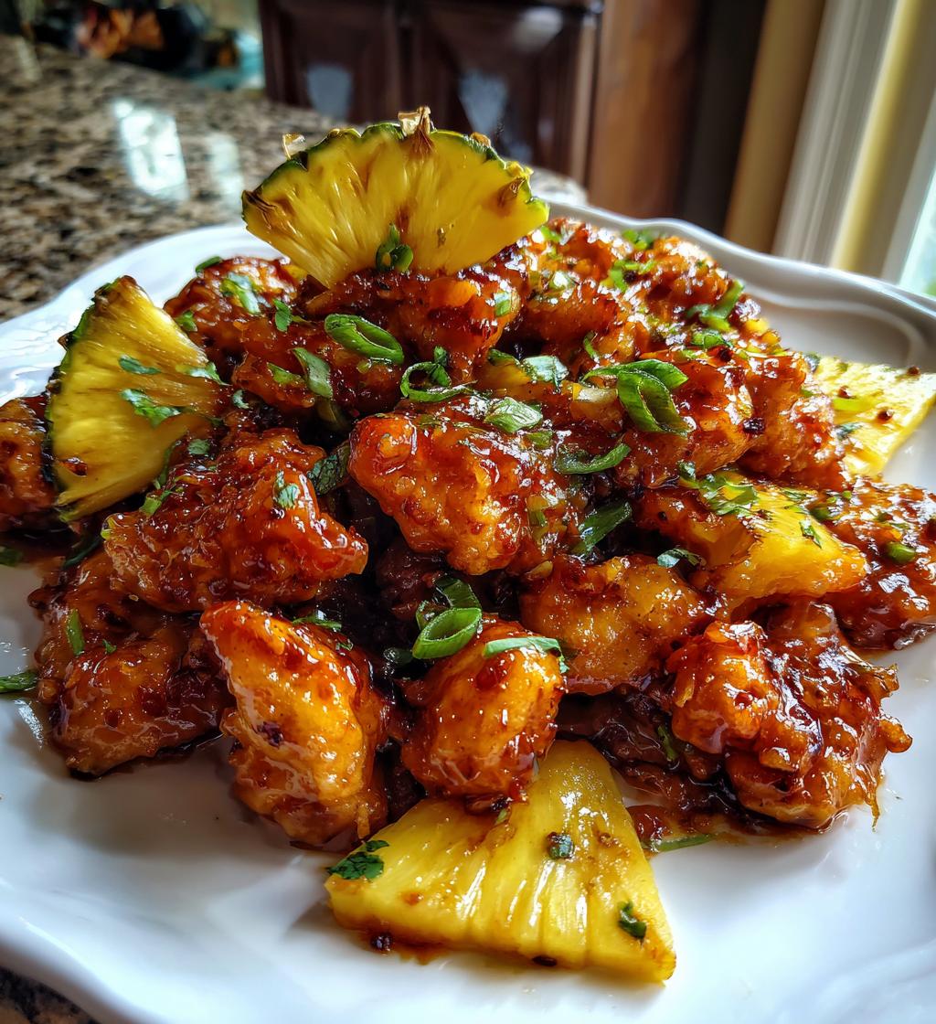 air fryer pineapple chicken - detail 1