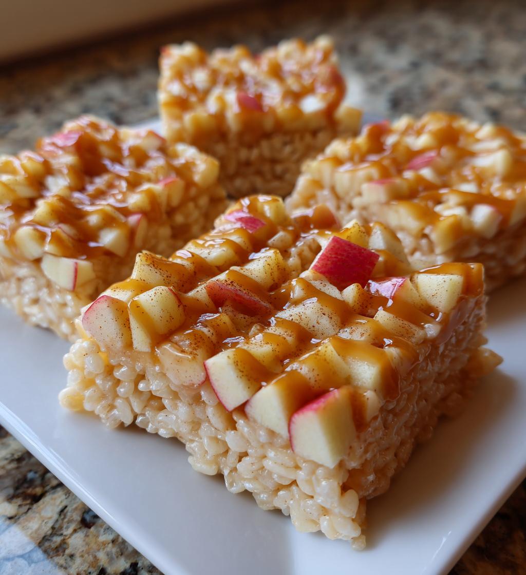apple pie rice krispie treats - detail 1