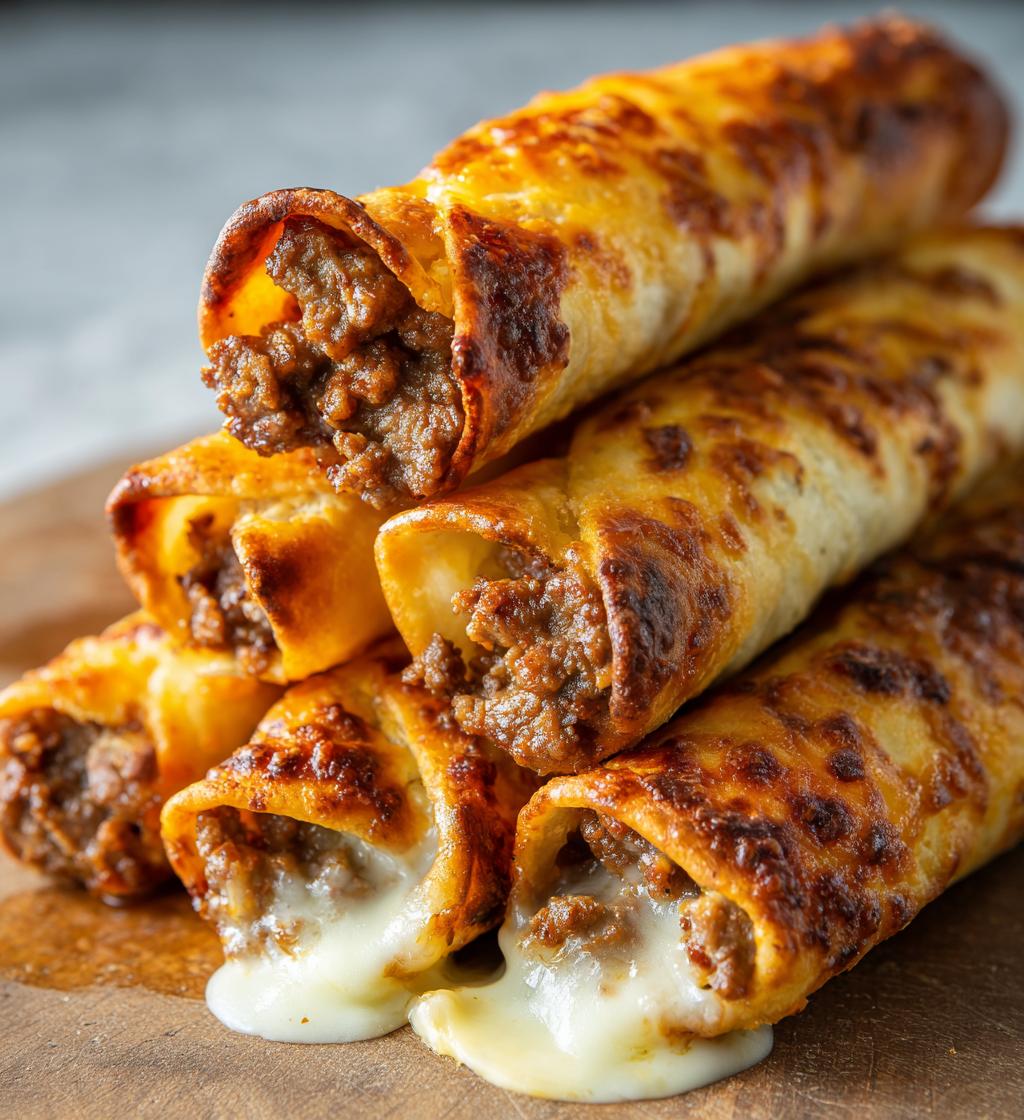 baked beef flautas with queso dip