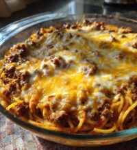 baked cream cheese spaghetti casserole 2