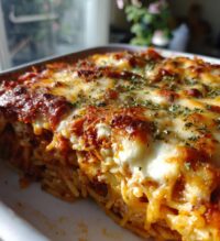 baked cream cheese spaghetti casserole 3
