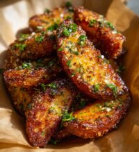baked garlic parmesan potato wedges