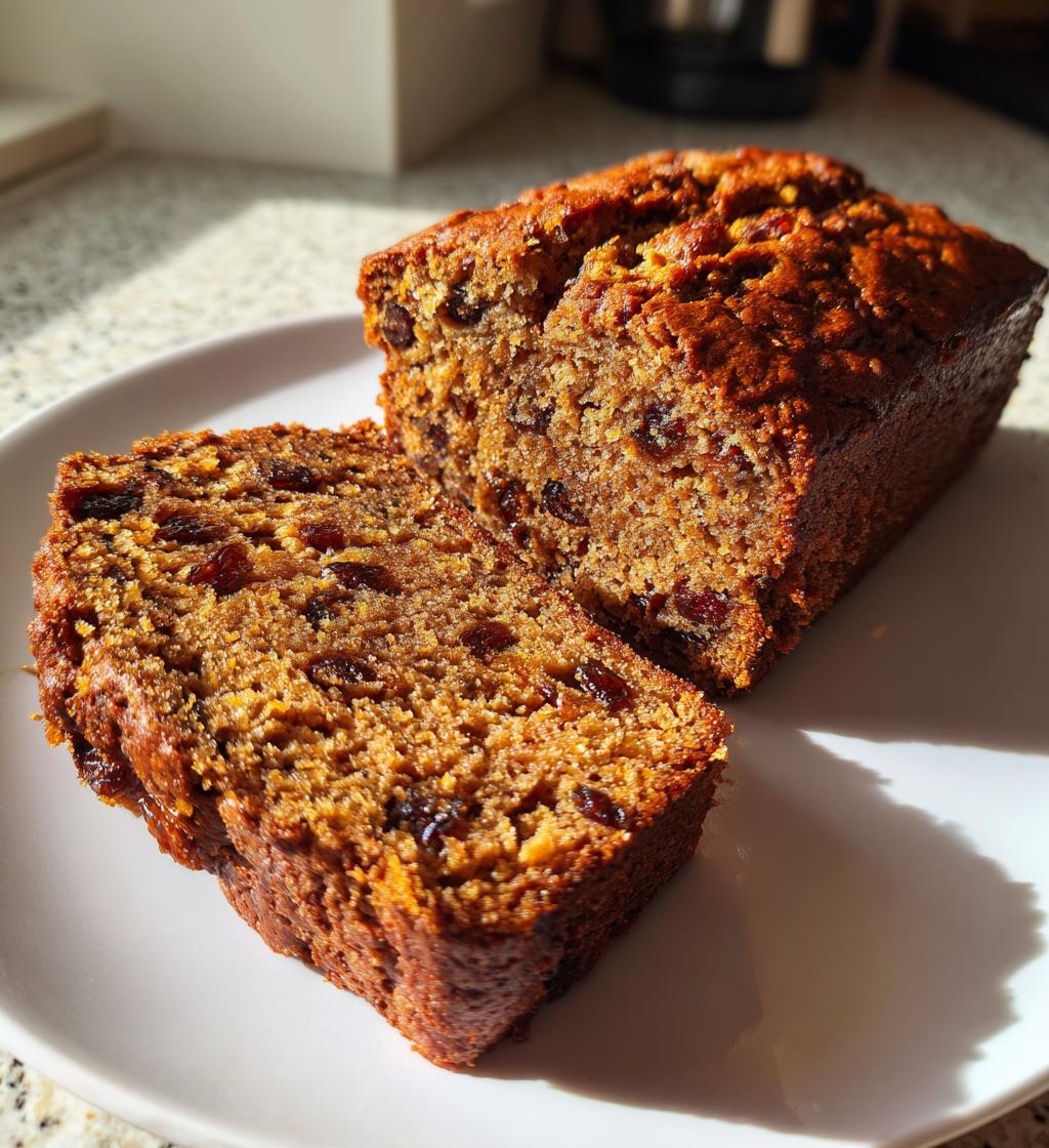 banana bread with wholemeal flour and dried fruit