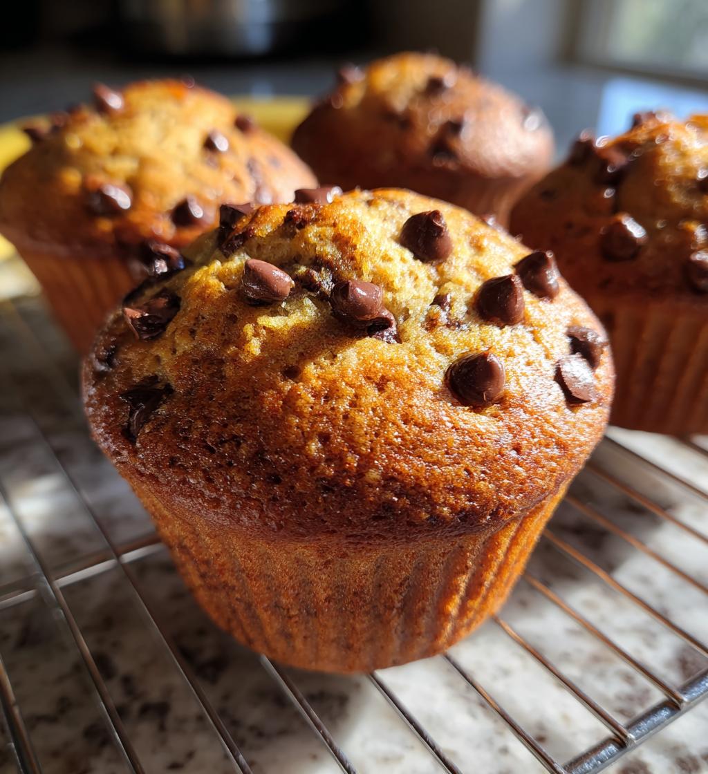 banana chocolate chip yogurt muffins