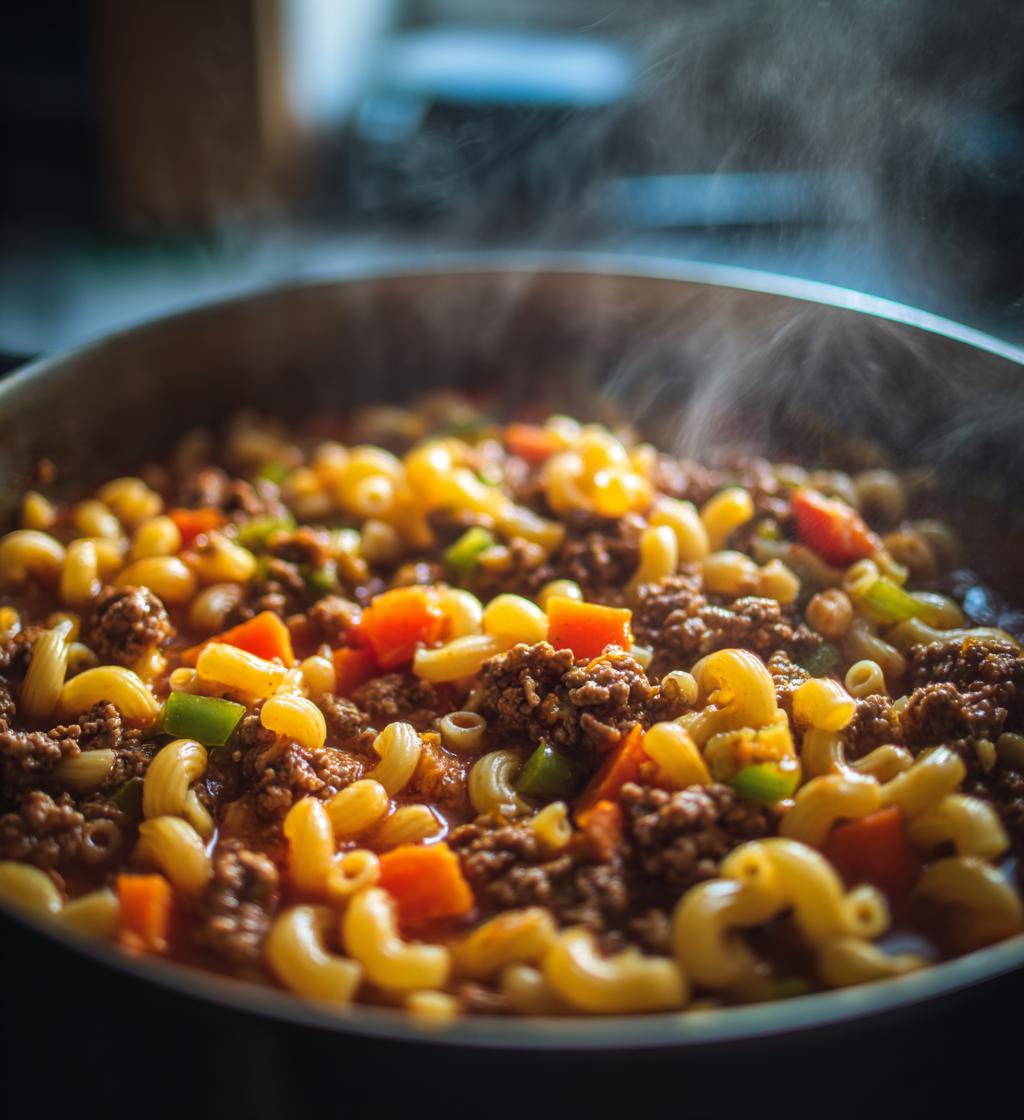 beef and macaroni soup