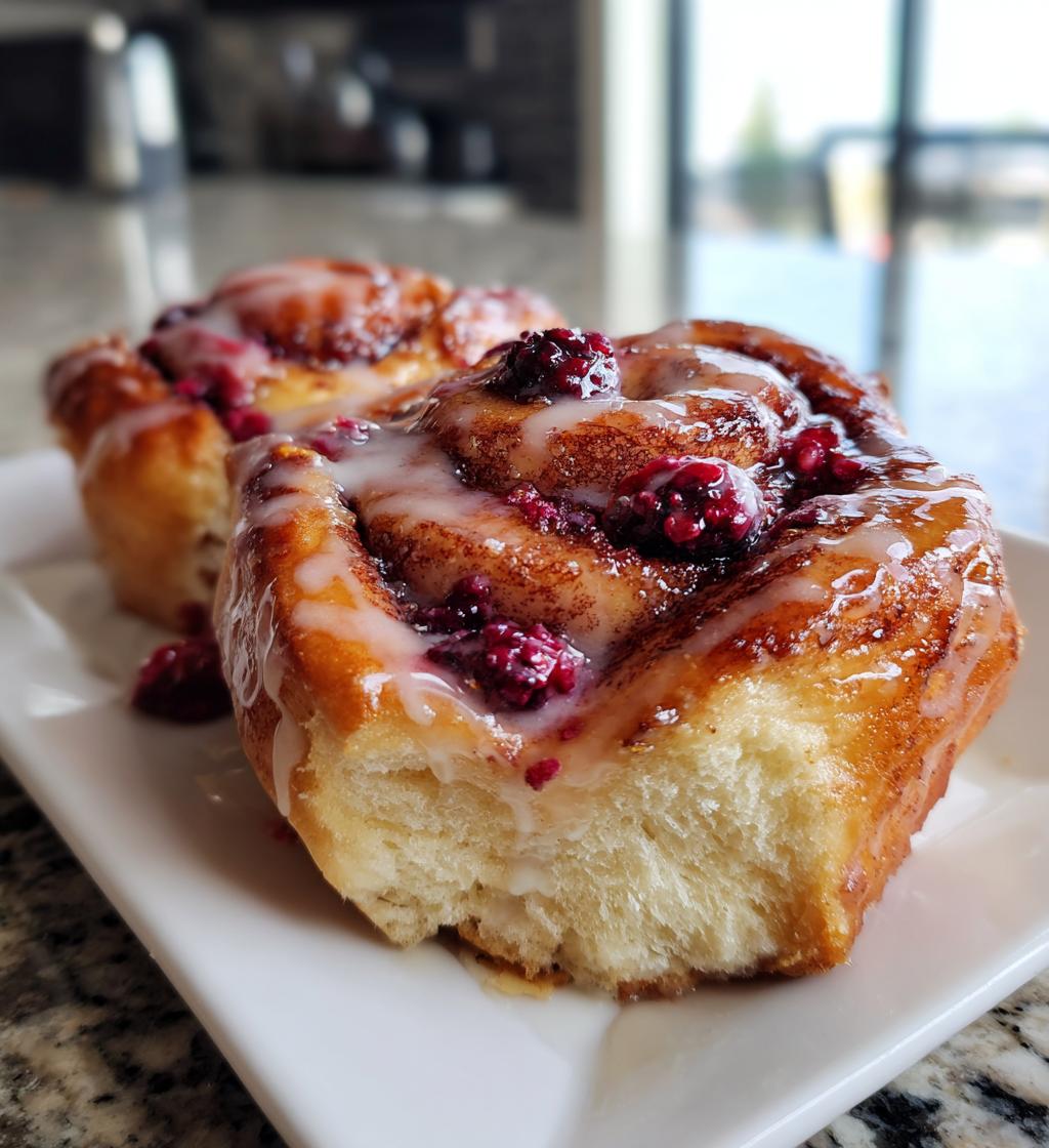 blackberry cinnamon rolls - detail 1