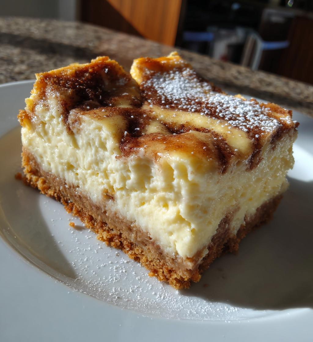 blender cinnamon roll cheesecake bars