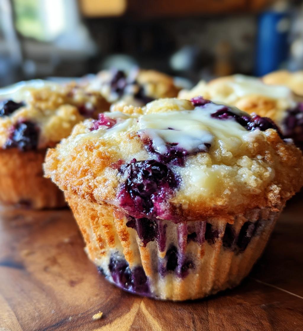 blueberry cream cheese muffins - detail 1