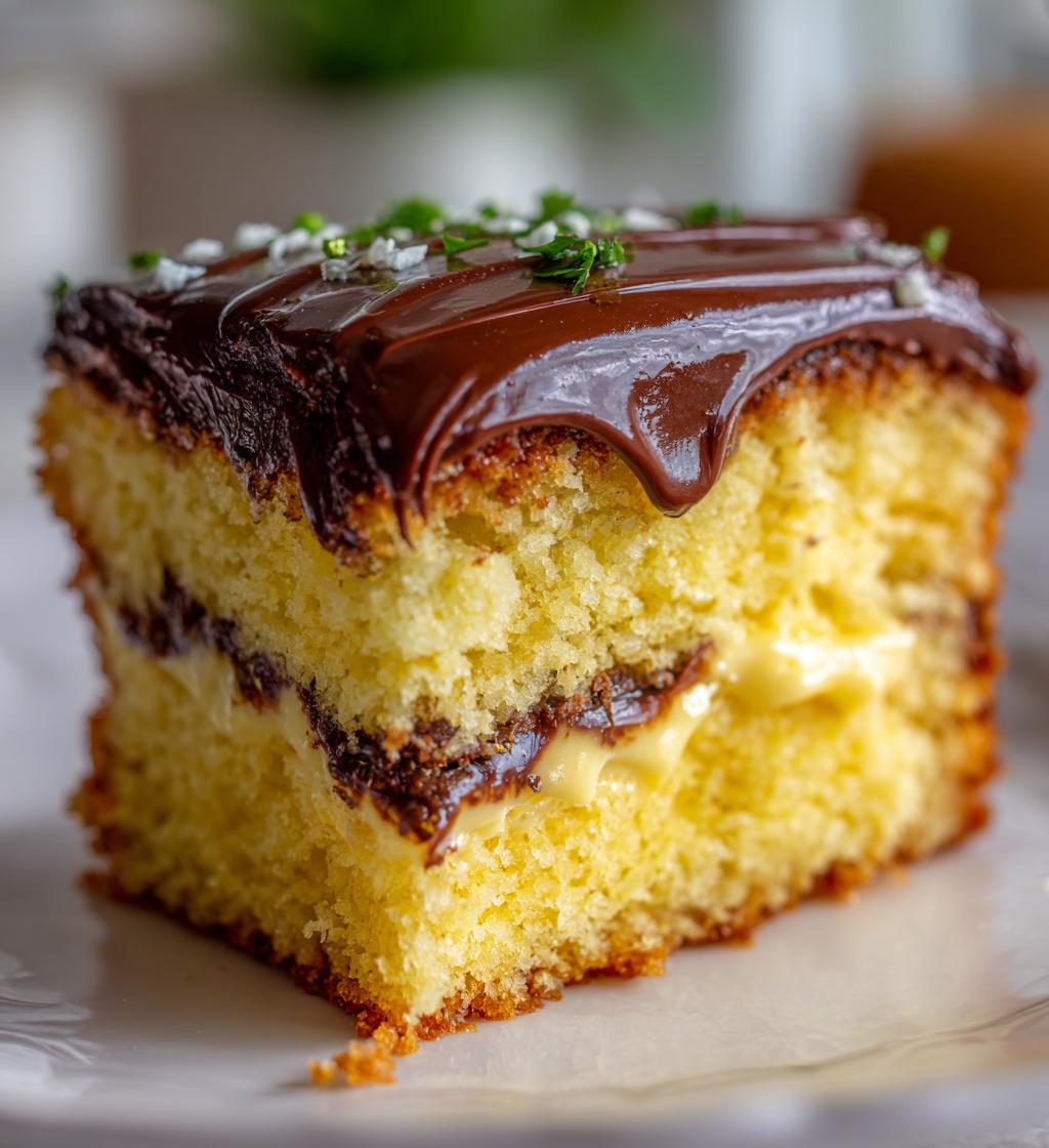 boston cream poke cake