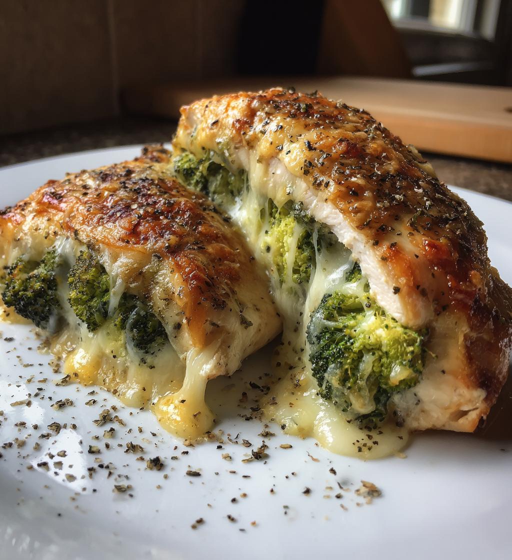 broccoli cheese stuffed chicken breast - detail 1