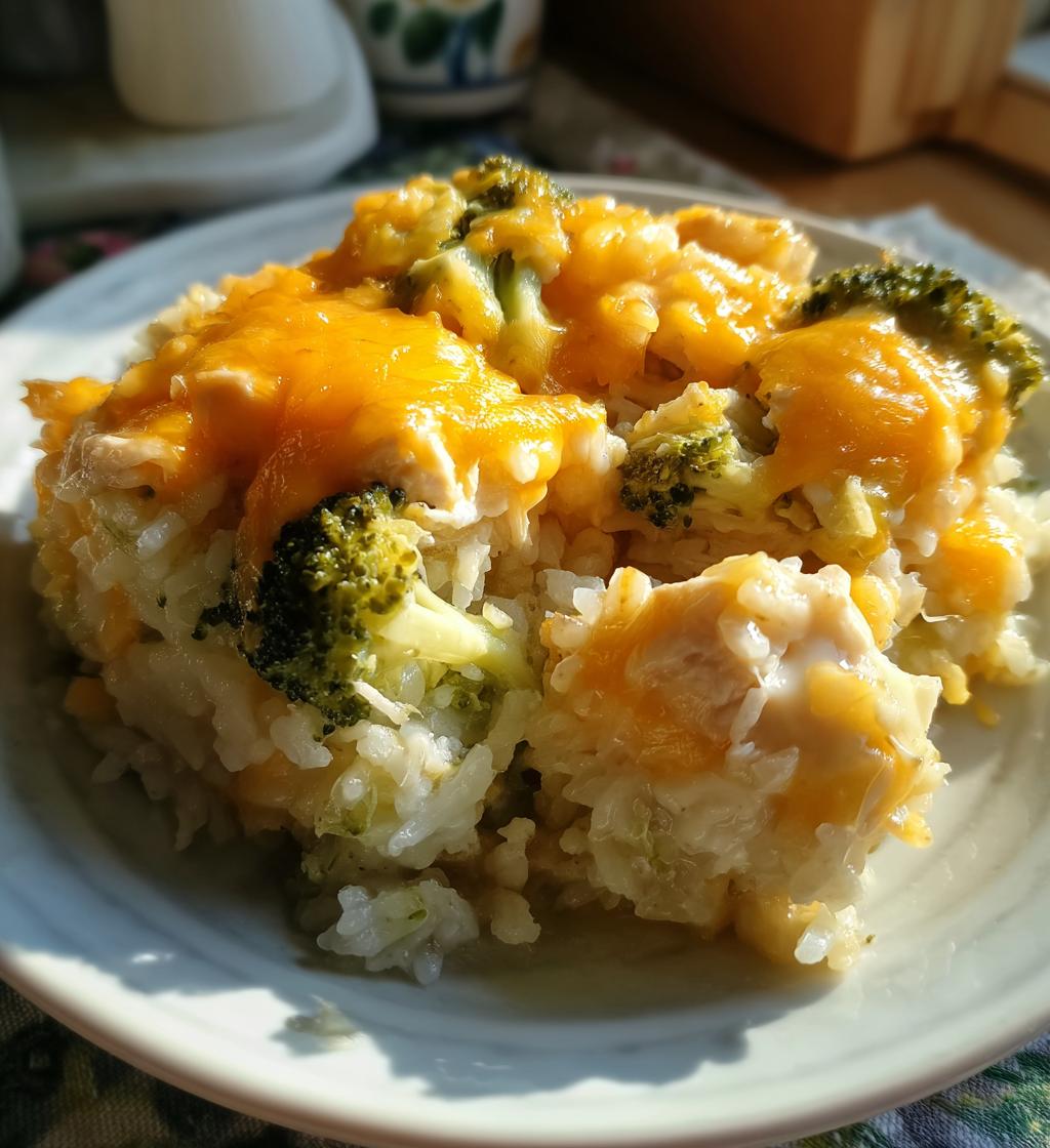 broccoli rice cheese and chicken casserole