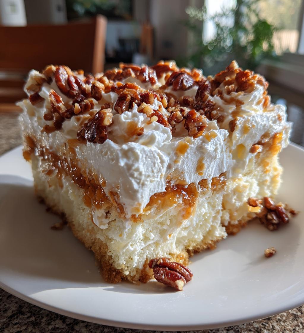 butter pecan praline poke cake