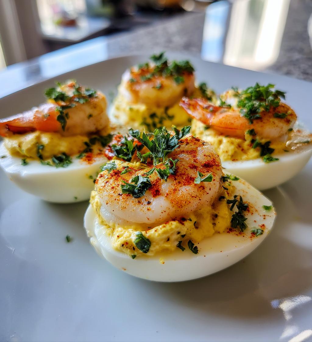 cajun shrimp deviled eggs - detail 1