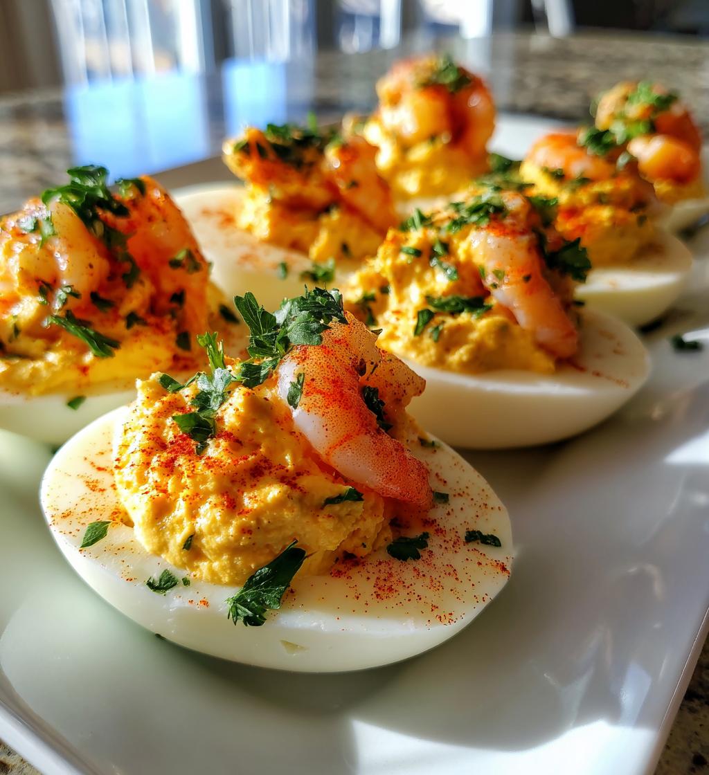 cajun shrimp deviled eggs
