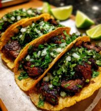 carne asada street style tacos