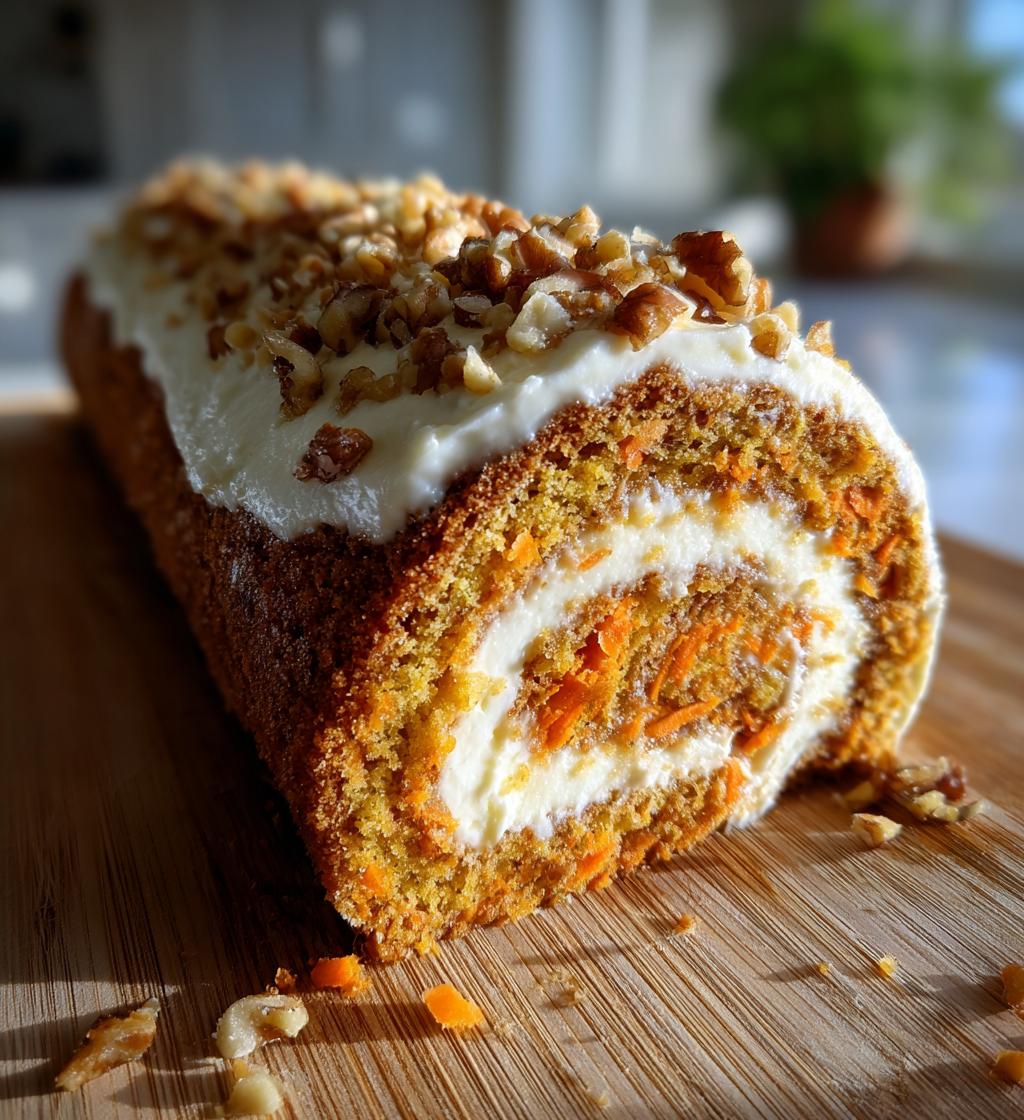 carrot cake roll with cream cheese frosting filling 2