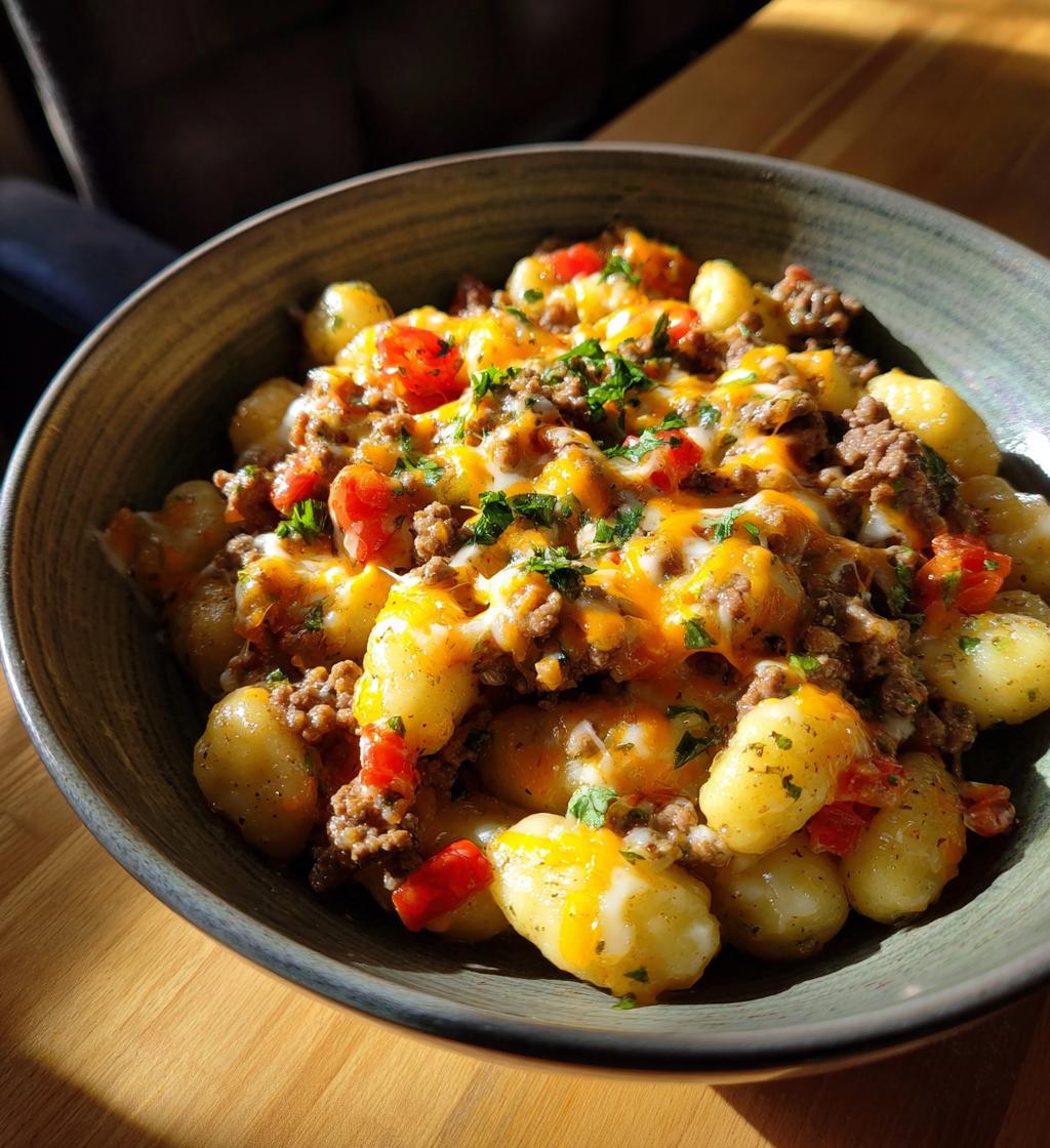 cheeseburger gnocchi easy one pot gnocchi recipe