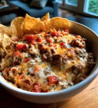 cheesy beef queso dip