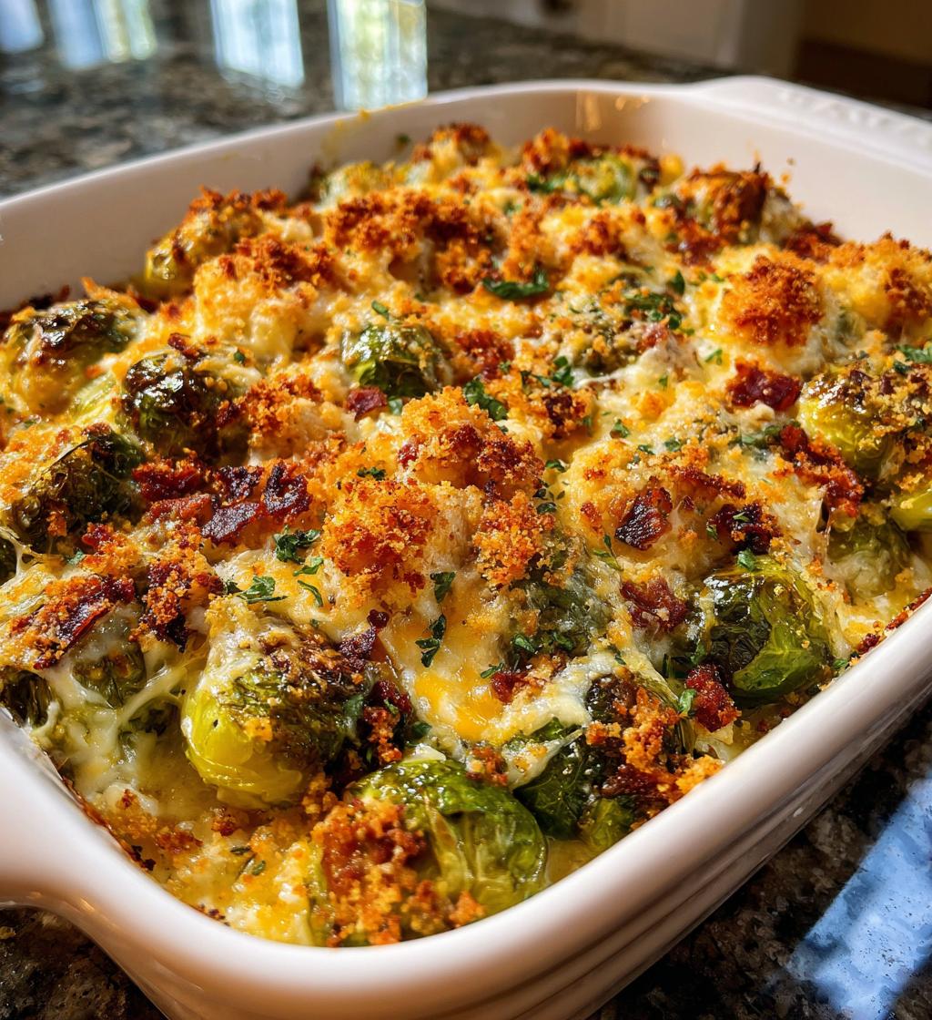 cheesy brussel sprout bake