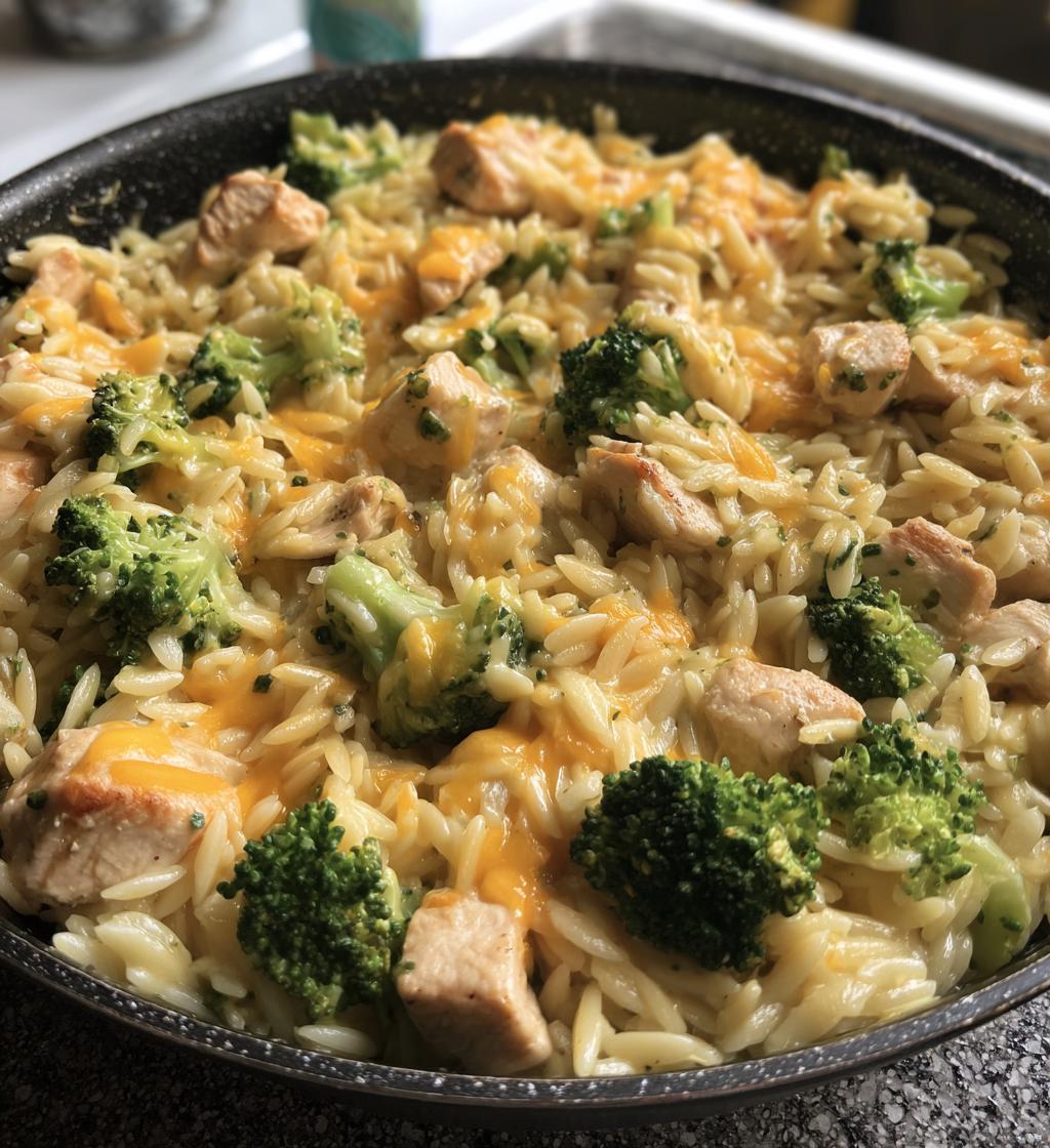 cheesy chicken broccoli orzo recipe - detail 1