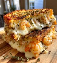 cheesy garlic bread shrimp grilled cheese