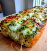 cheesy pesto garlic bread