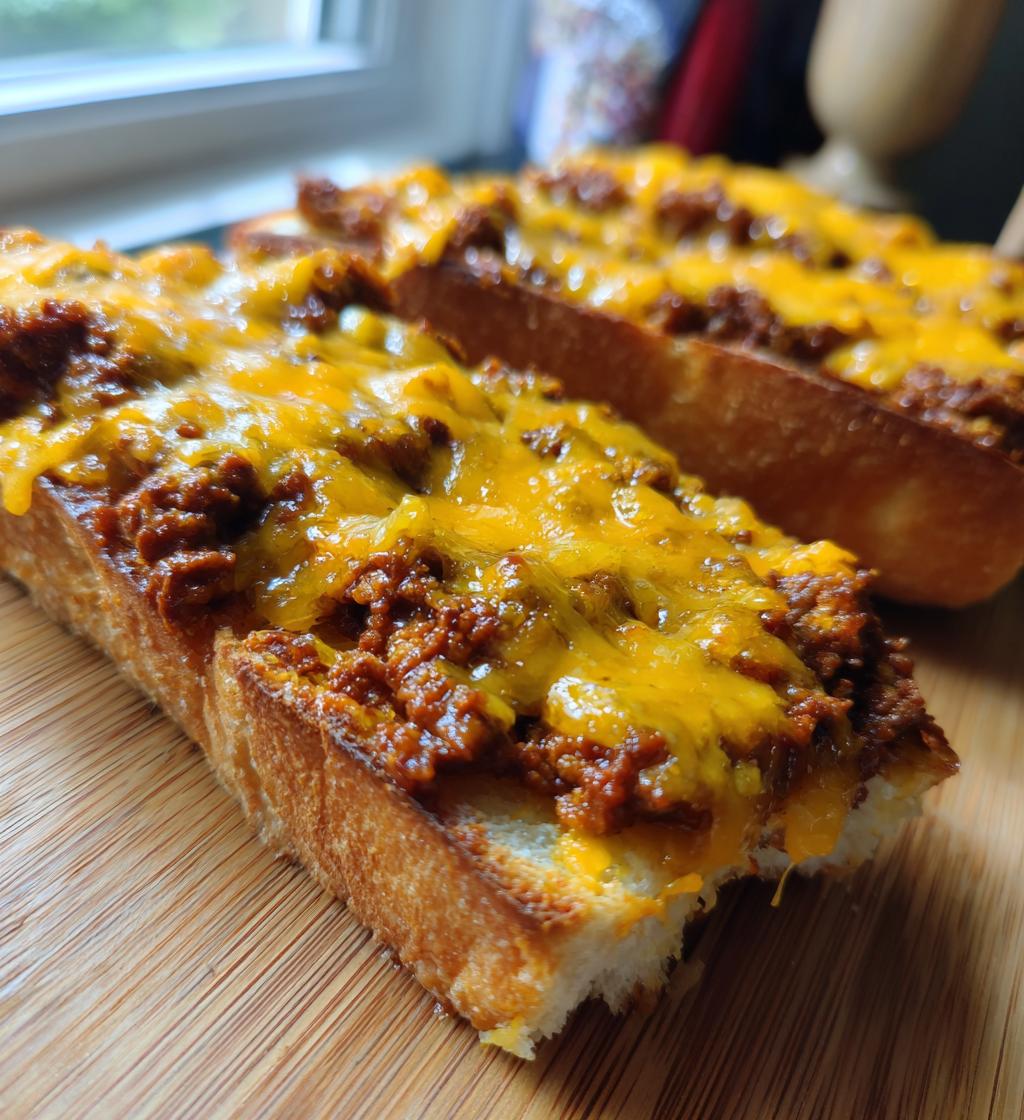 cheesy sloppy joe garlic bread 2