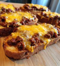 cheesy sloppy joe garlic bread