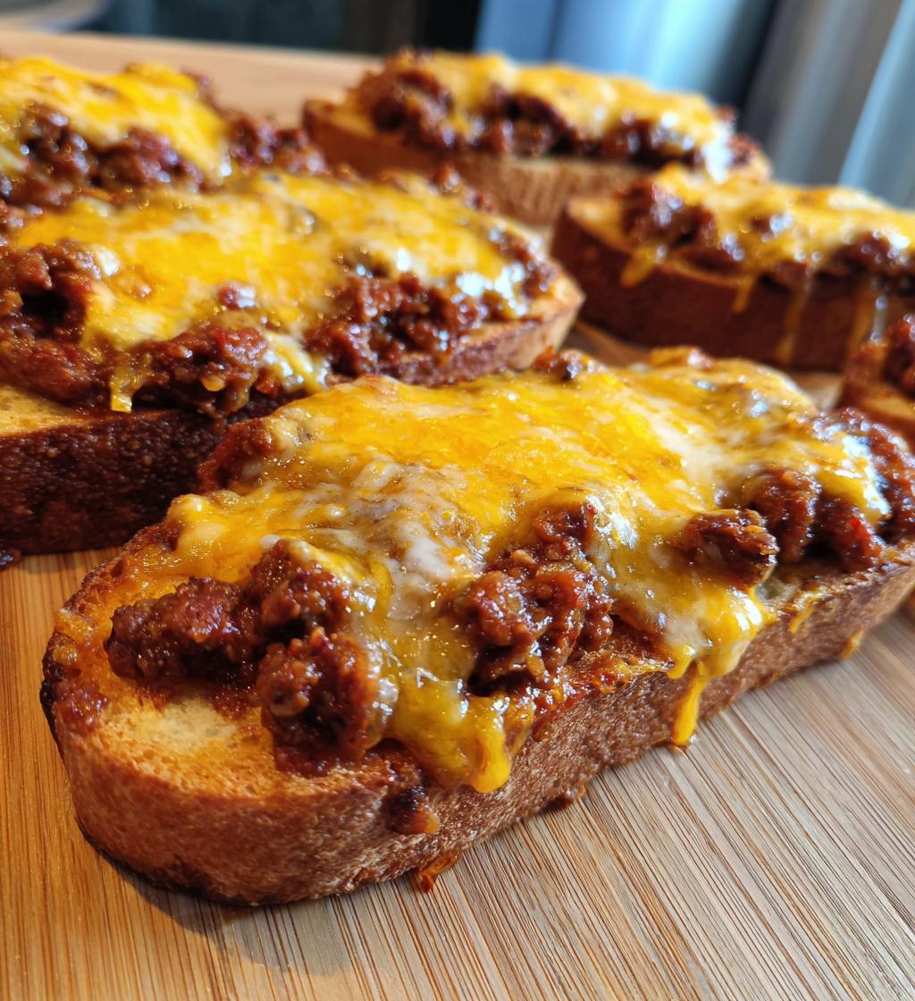 cheesy sloppy joe garlic bread
