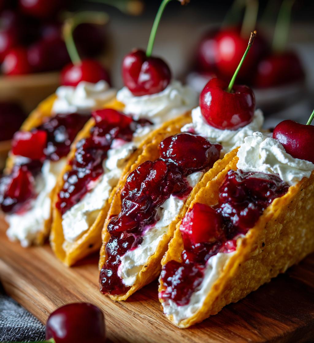 cherry cheesecake tacos