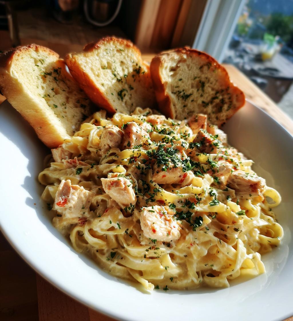chicken alfredo garlic bread - detail 1
