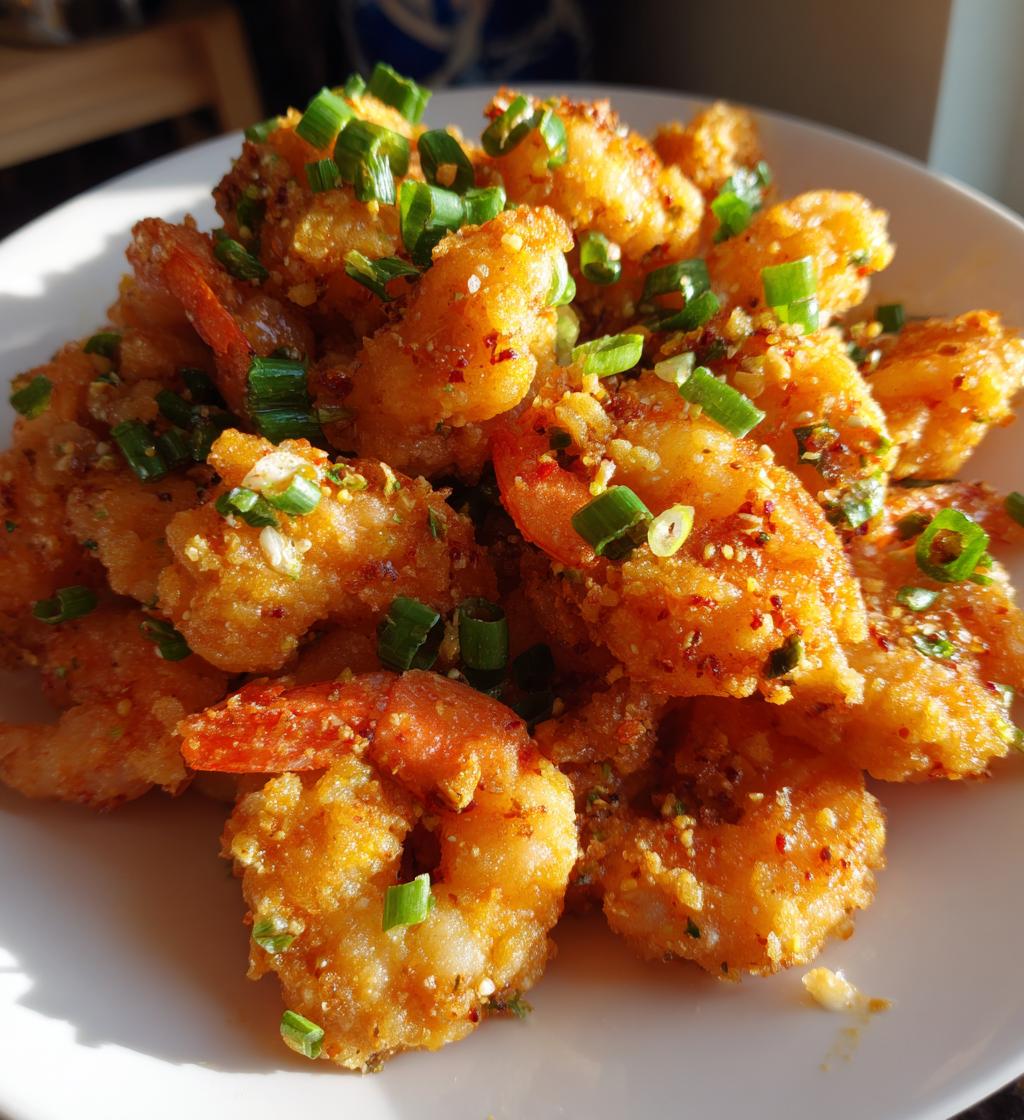 chinese salt and pepper shrimp - detail 1