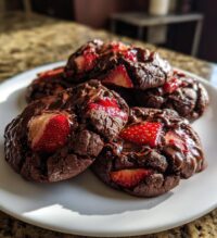 chocolate covered strawberry cookies perfect for your sweetheart