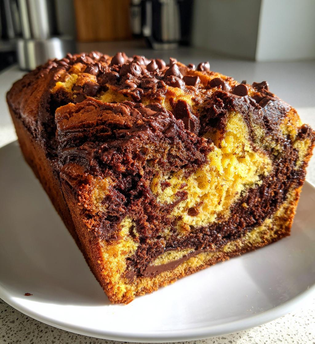 chocolate marble pumpkin bread - detail 1