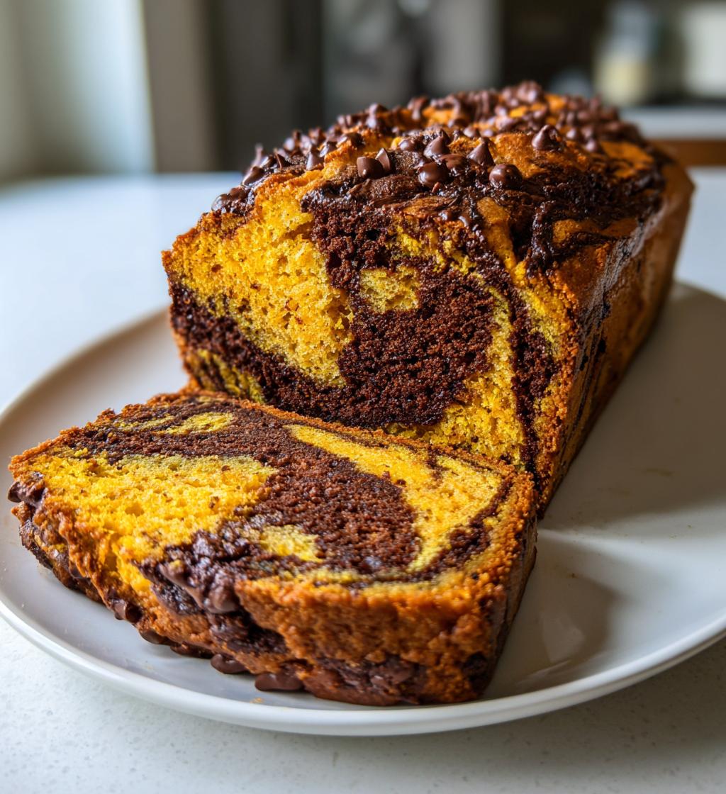 chocolate marble pumpkin bread