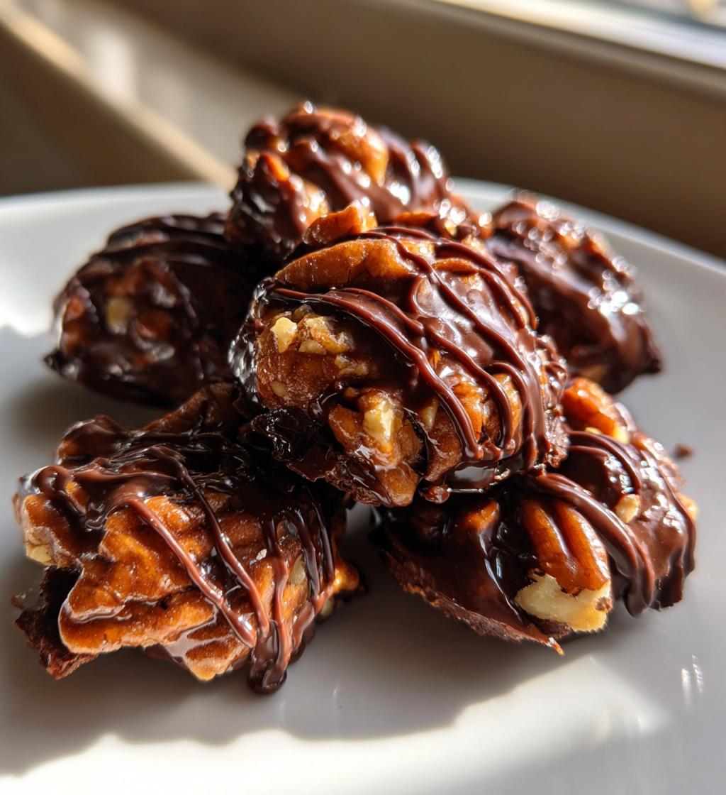 chocolate pecan turtle clusters