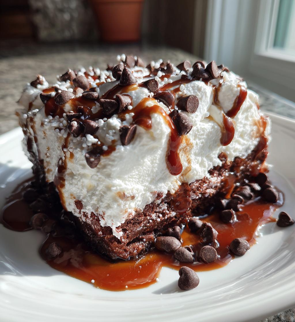 chocolate poke cake - detail 1