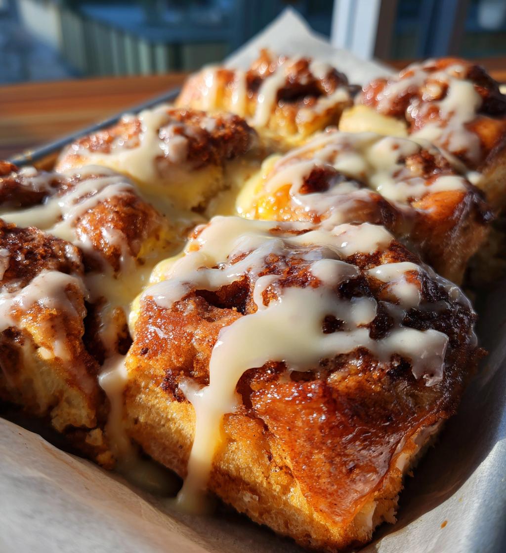 cinnamon roll french toast casserole - detail 1