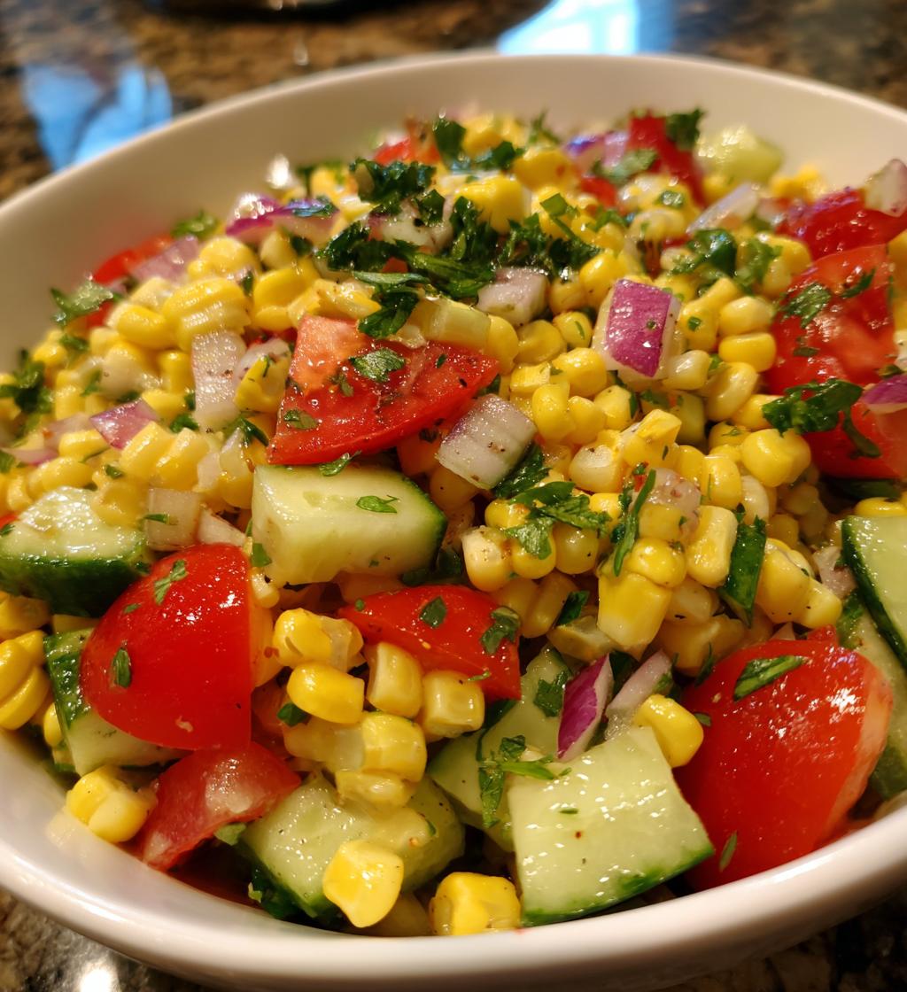 corn tomato and cucumber salad