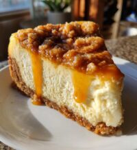 creamy butterscotch cheesecake with a buttery crumble recipe